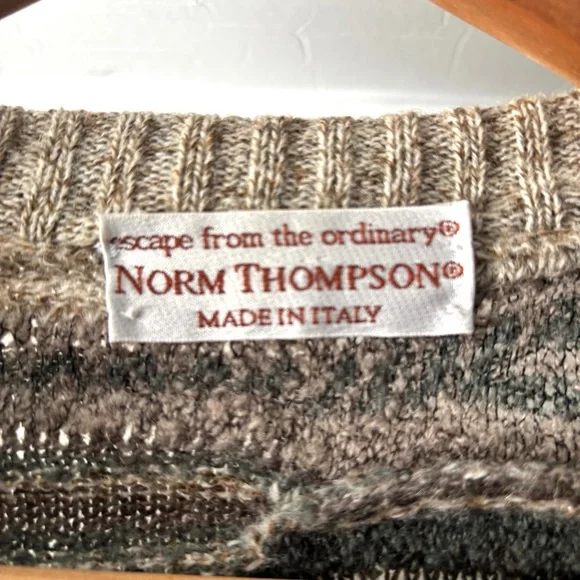 Norm Thompson Vintage Sweater Mens Textured Coogi Style Brown Medium - Picture 12 of 13